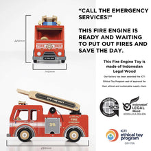 Load image into Gallery viewer, Wooden Fire Engine