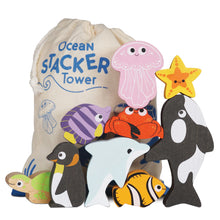Load image into Gallery viewer, Ocean Wooden Animals Stacking Toy