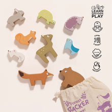 Load image into Gallery viewer, Woodland Stacking Forest Animals &amp; Bag
