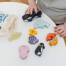 Load image into Gallery viewer, Ocean Wooden Animals Stacking Toy
