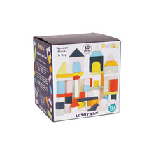 Load image into Gallery viewer, 60 building blocks &amp; bag
